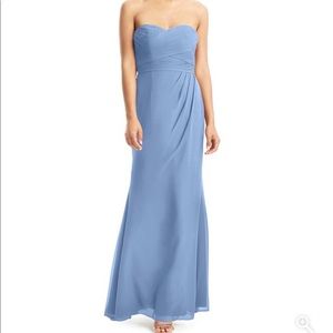 Azazie strapless dusty blue bridesmaids dress